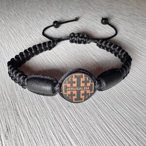 Handmade Jerusalem cross adjustable bracelet from Holy Land